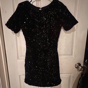 Elegant Black Sequin Dress